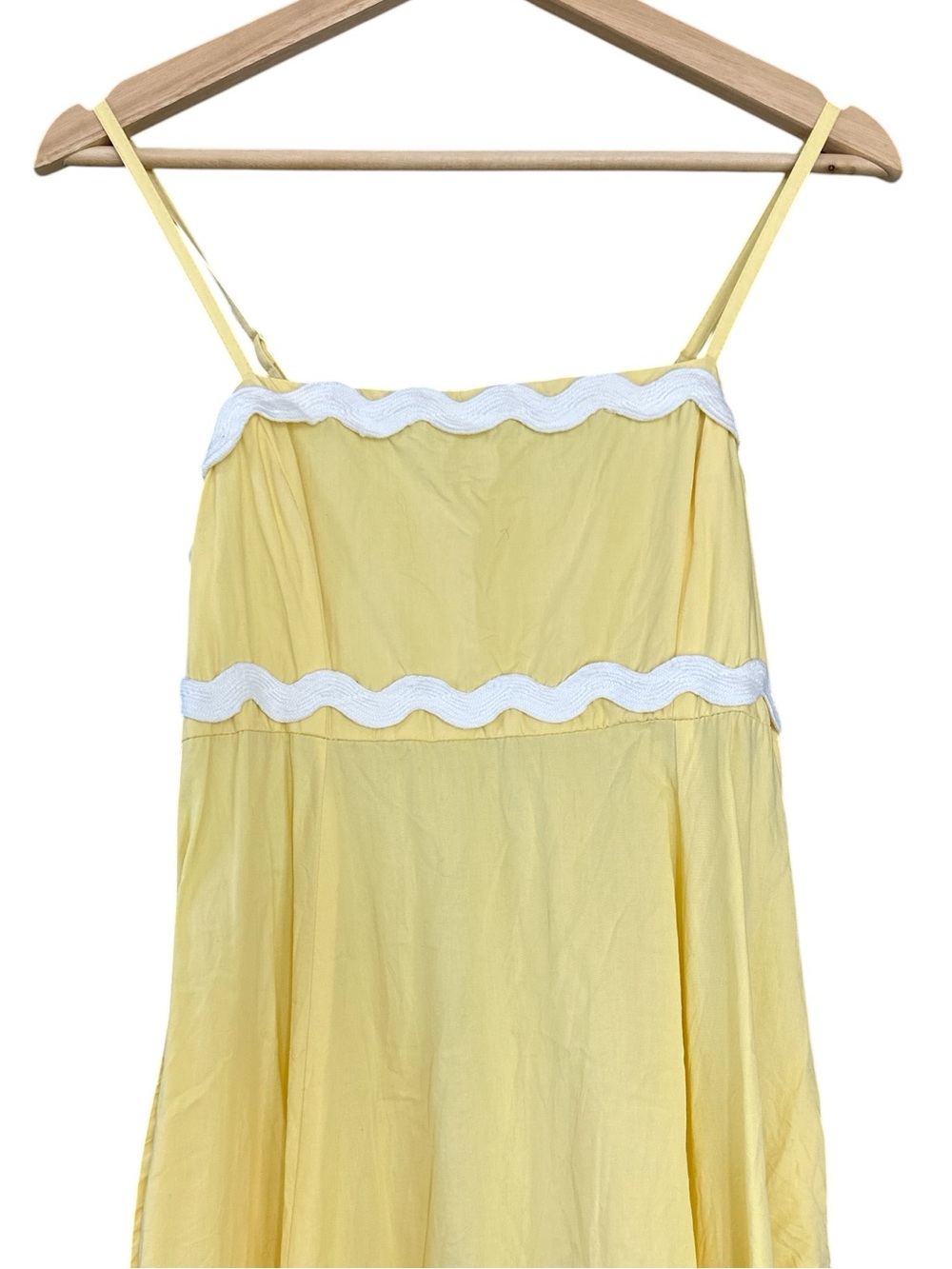 Sim & Sam Ric Rac Cottagecore Cotton Maxi Dress in Butter Yellow - Picture 4 of 9